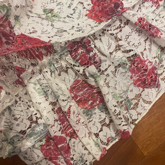 BCBG high low lace dress size medium with off shoulder detail - Picture 5 of 8